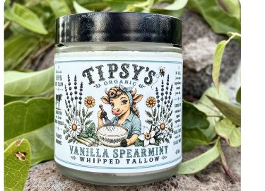 Vanilla Spearmint whipped tallow, 4 oz